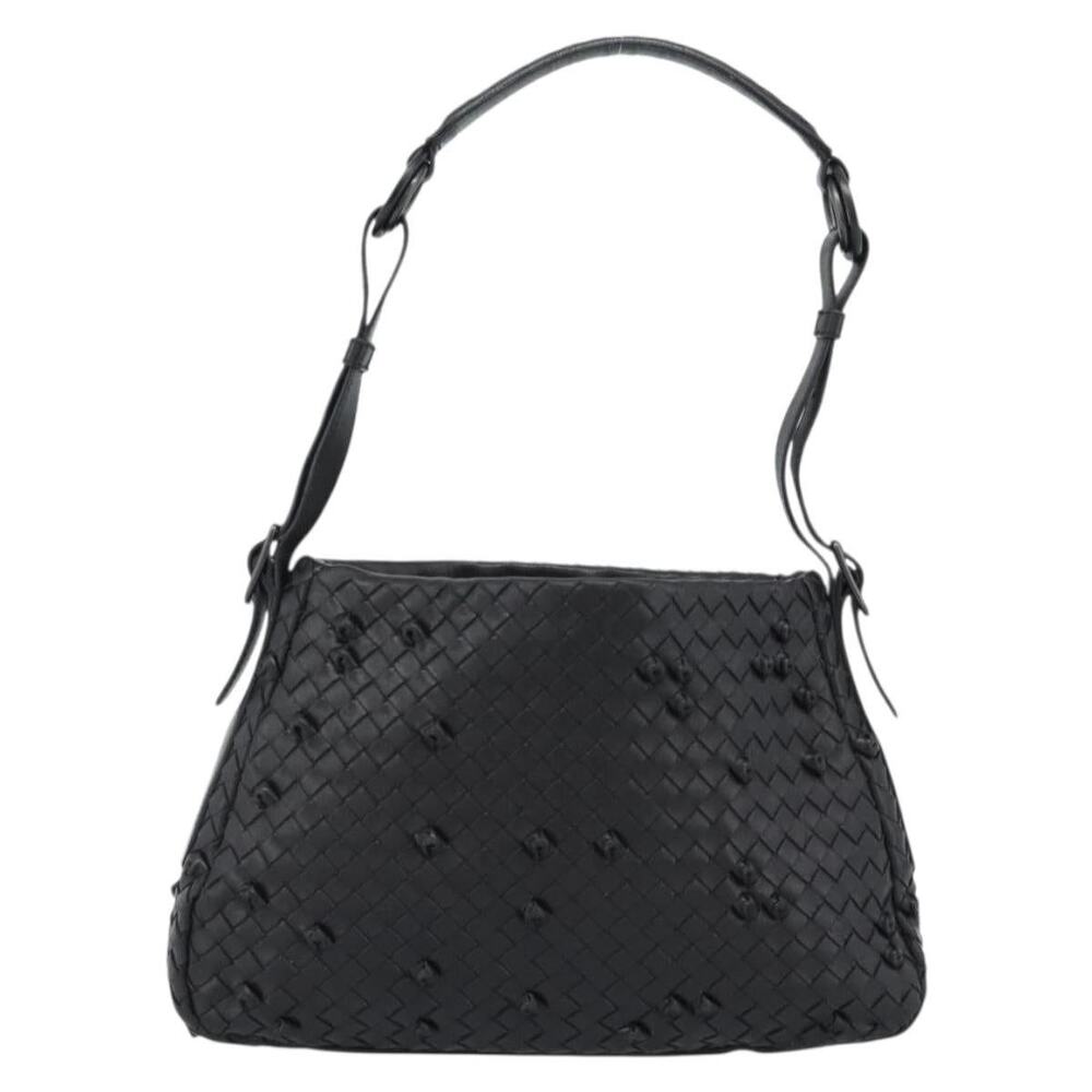 Bottega Veneta Intrecciato Shoulder Bag Black